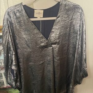 Umgee Women's Metallic Silver Top